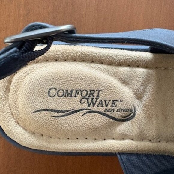 Easy Street Navy Blue Comfort Slingback Sandals - Picture 4 of 5